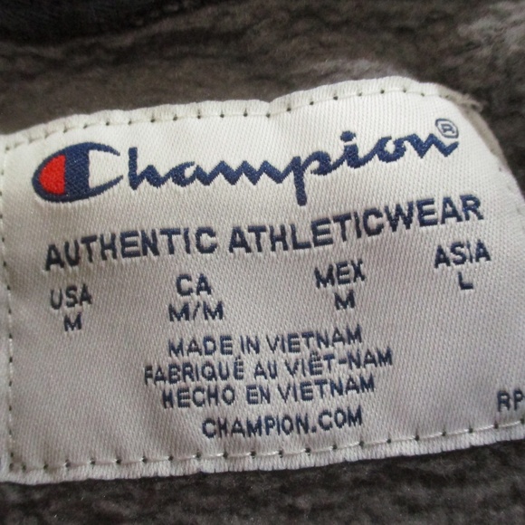 Champion Sweater Men's Medium Camo Black Gray Wolf Crewneck Pullover Sweatshirt - Picture 6 of 7